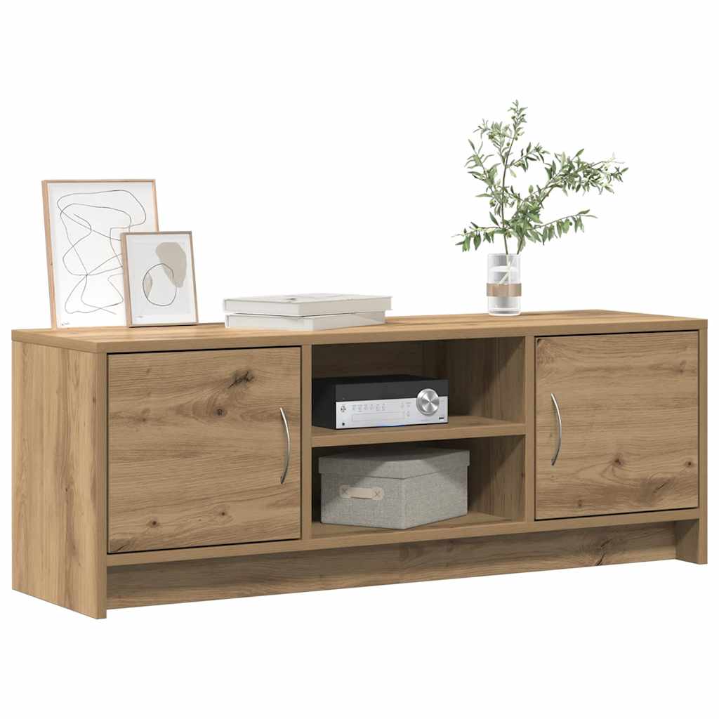 Meuble TV chêne artisanal 102x30x37,5 cm bois d'ingénierie - XIOS