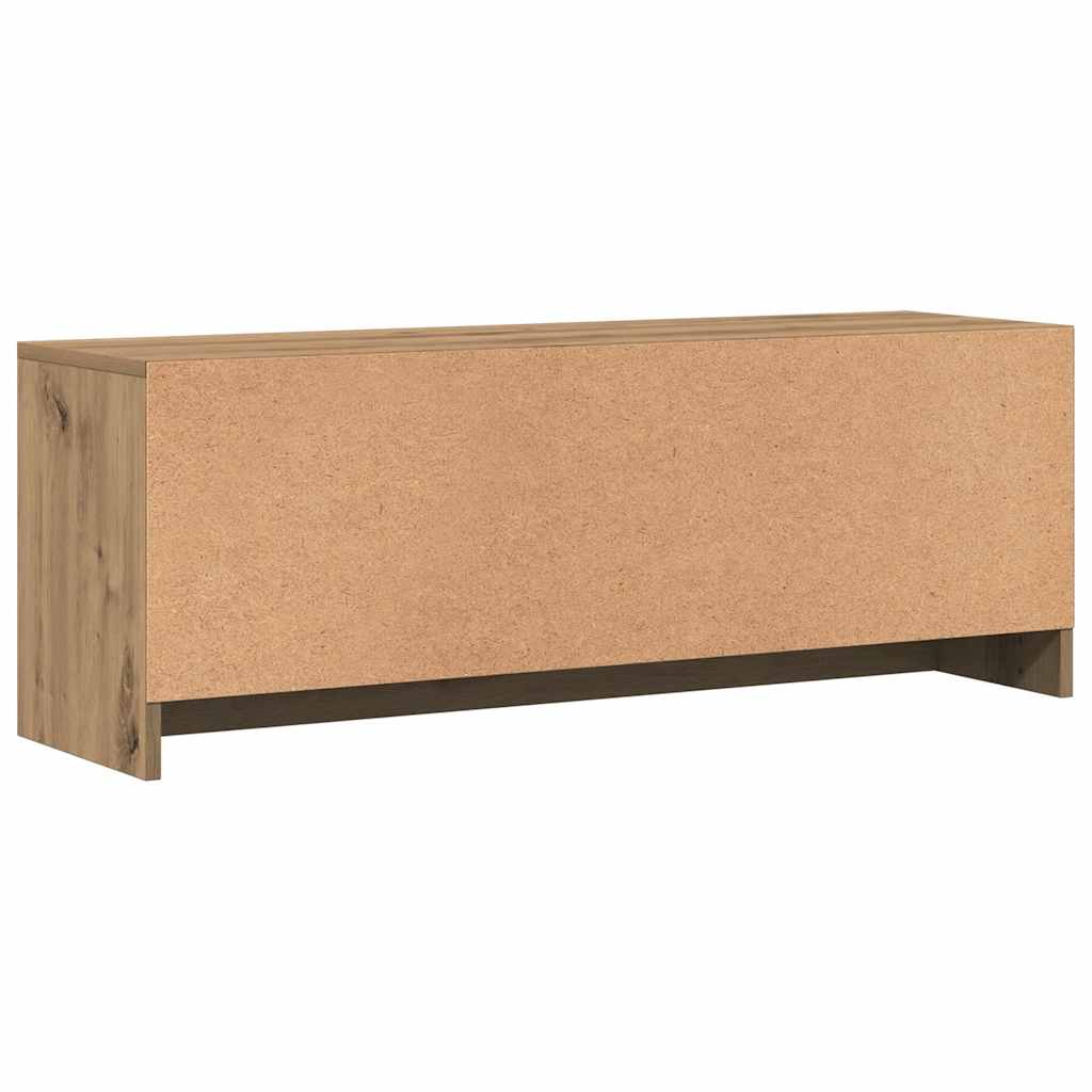 Meuble TV chêne artisanal 102x30x37,5 cm bois d'ingénierie - XIOS