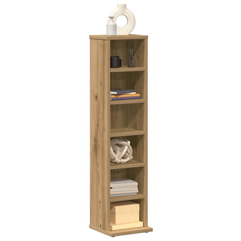 Armoire à CD chêne artisanal 21x20x88 cm bois d'ingénierie - XIOS