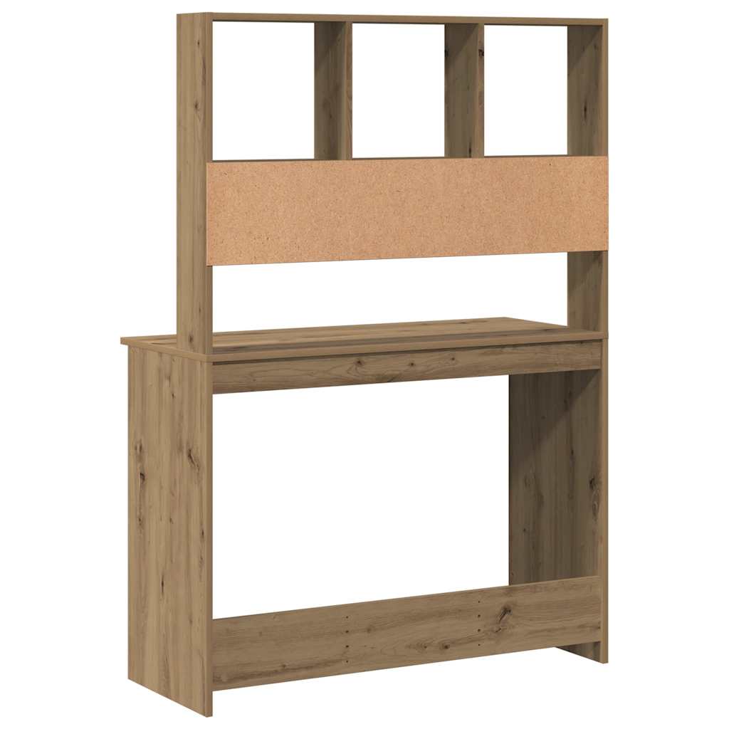 Bureau avec étagères chêne artisanal Bois d'ingénierie - XIOS