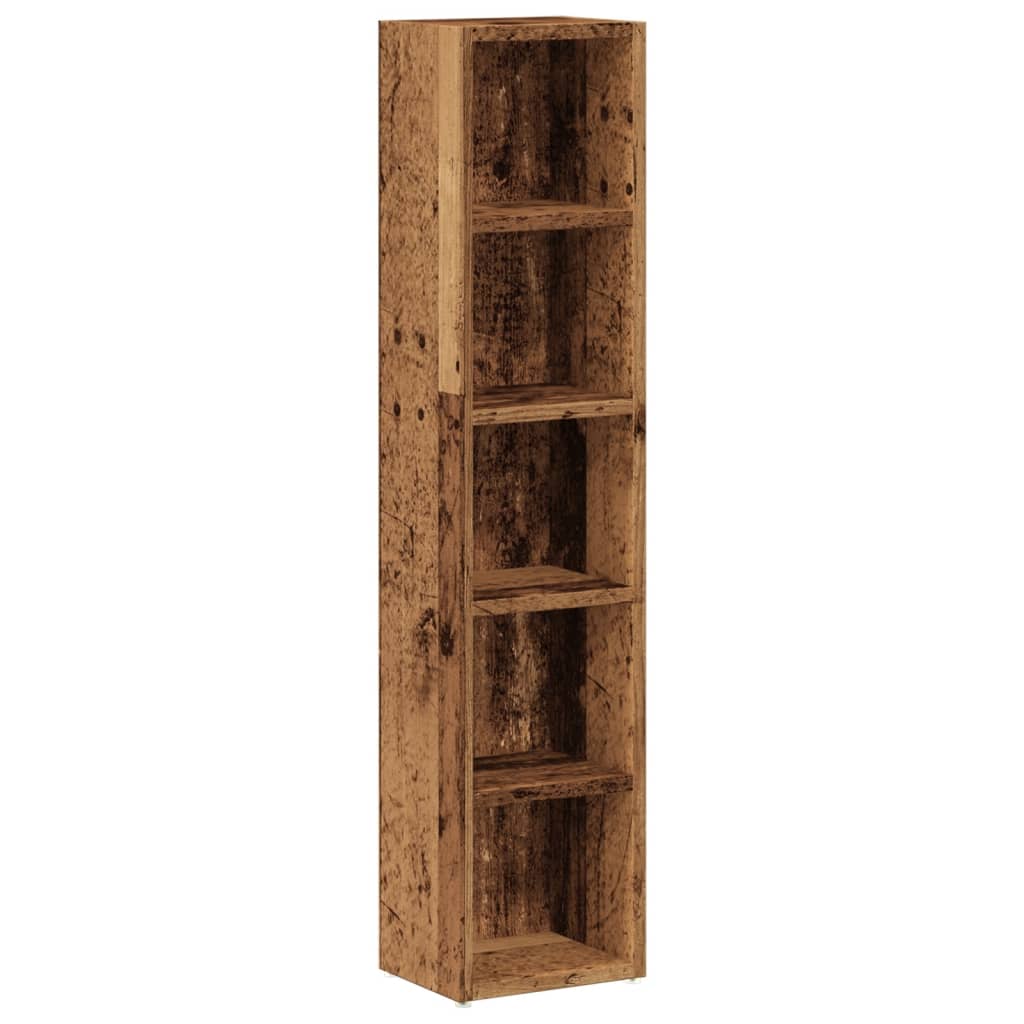 Armoires à CD 2 pcs vieux bois 21x16x93,5 cm bois d'ingénierie Fixations & meubles de rangement multimédia vidaXL