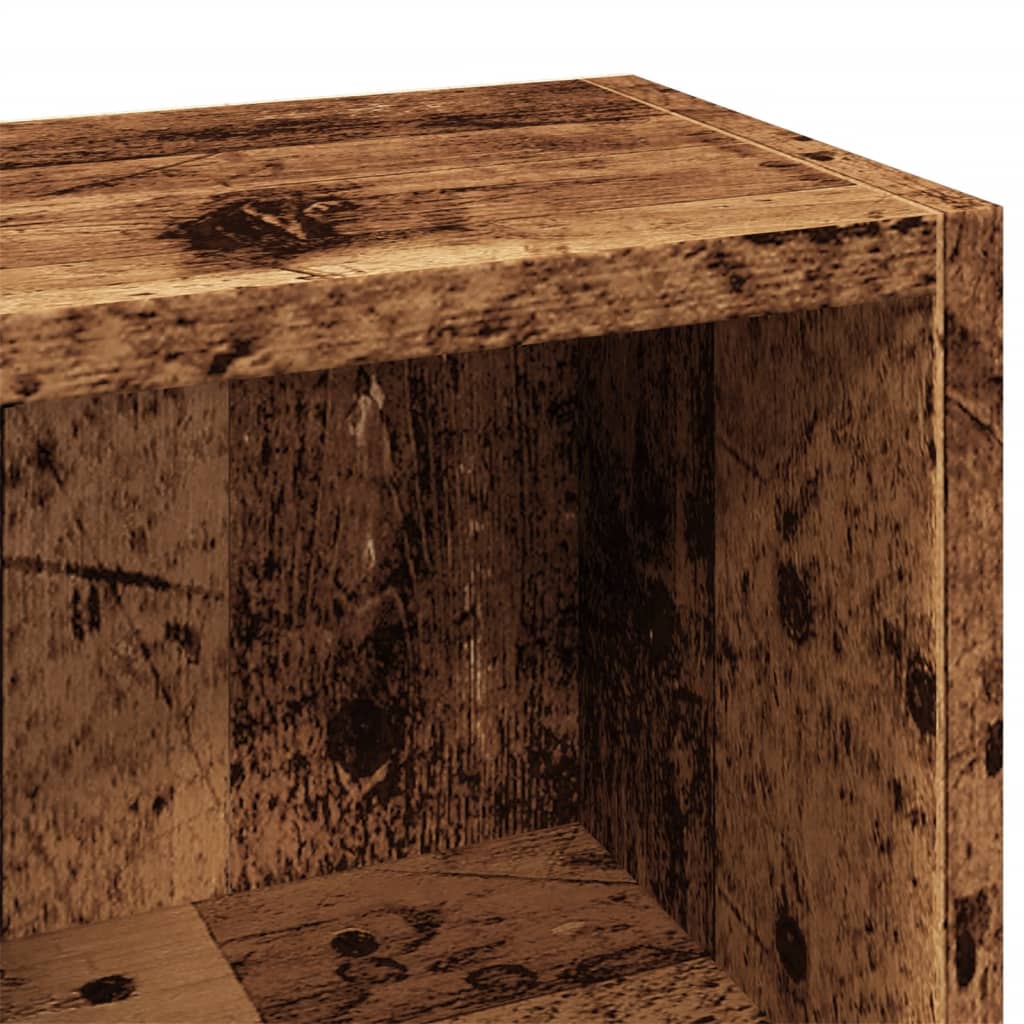 Armoires à CD 2 pcs vieux bois 21x16x93,5 cm bois d'ingénierie Fixations & meubles de rangement multimédia vidaXL