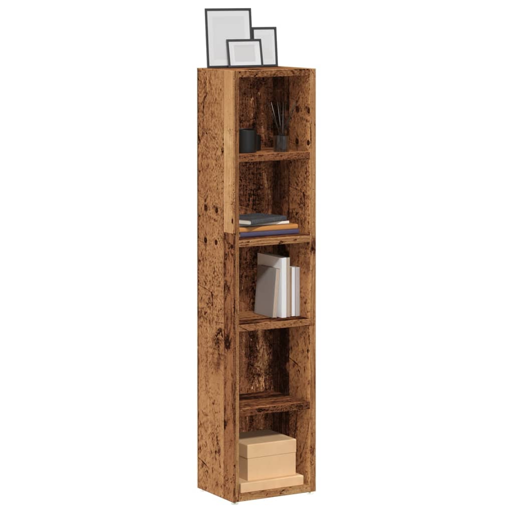 Armoires à CD 2 pcs vieux bois 21x16x93,5 cm bois d'ingénierie Fixations & meubles de rangement multimédia vidaXL