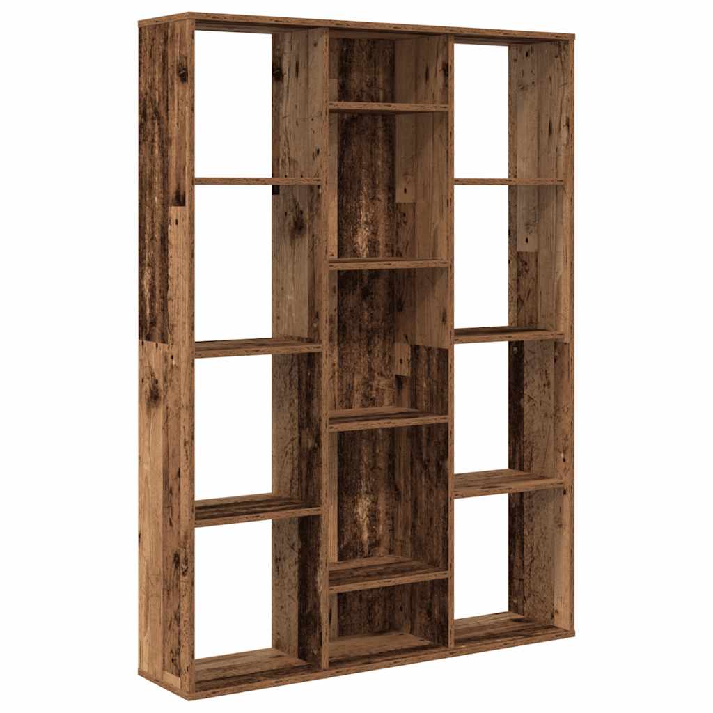 Séparateur de pièce/bibliothèque vieux bois 100x24x140 cm - XIOS
