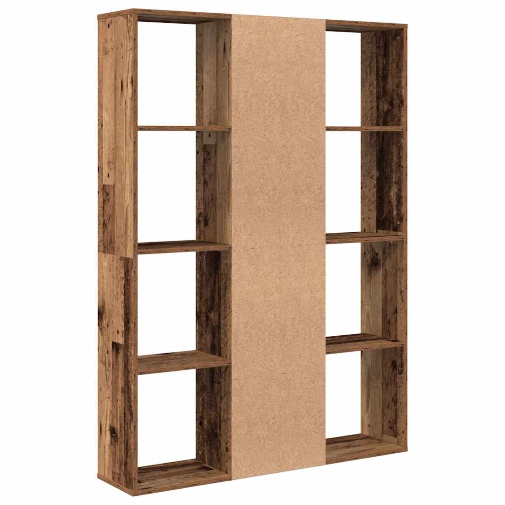Séparateur de pièce/bibliothèque vieux bois 100x24x140 cm - XIOS