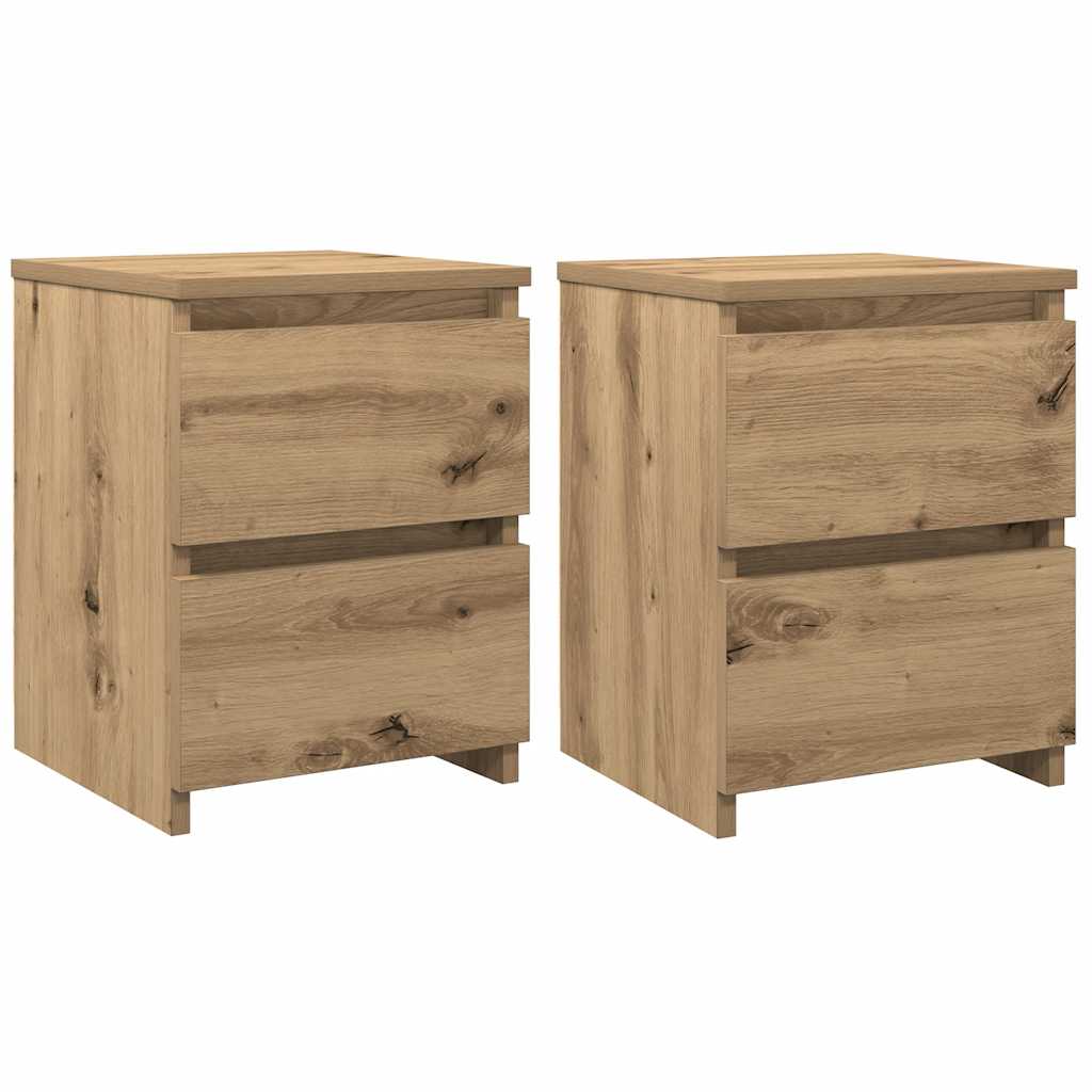 Tables de chevet 2 pcs chêne artisanal bois d'ingénierie