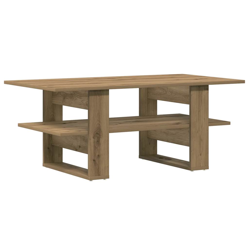 Table basse chêne artisanal 102x55x42 cm bois d'ingénierie - XIOS