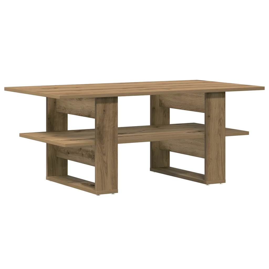Table basse chêne artisanal 102x55x42 cm bois d'ingénierie - XIOS