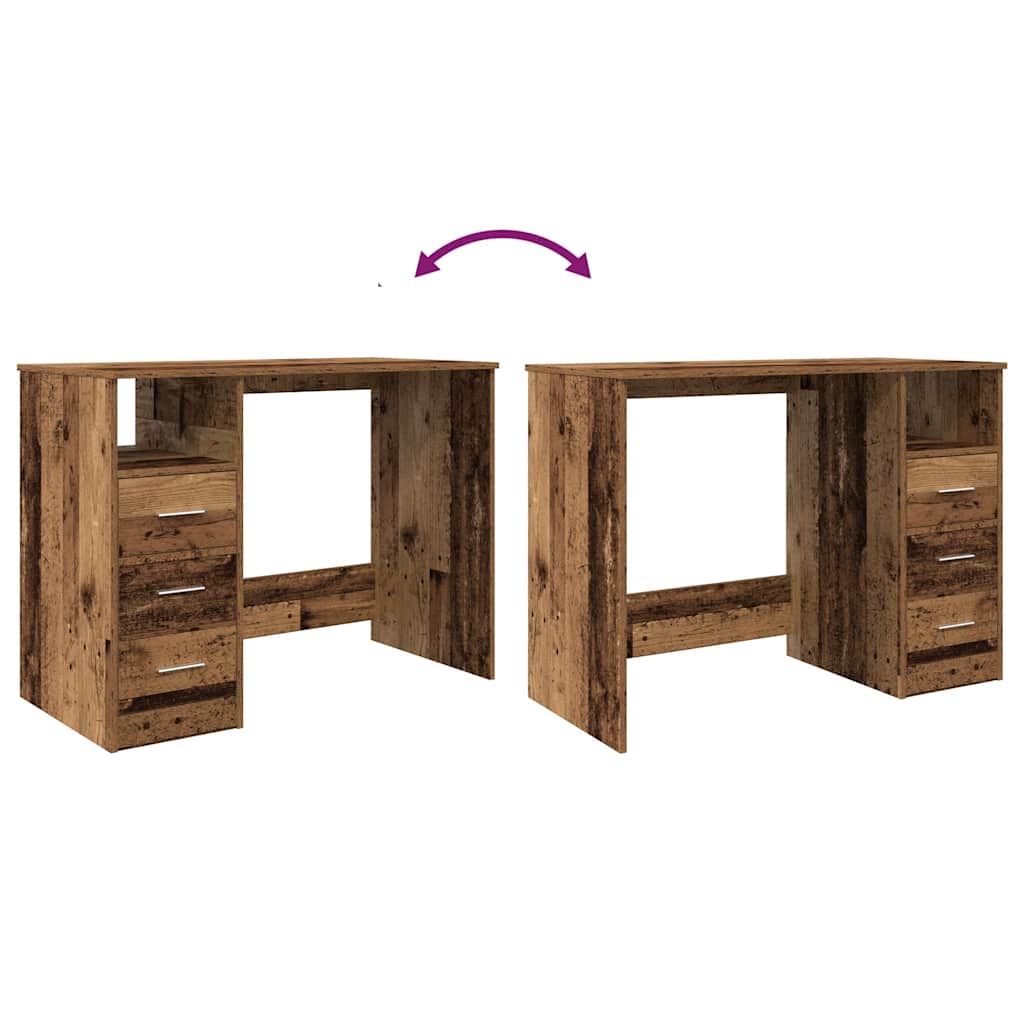 Bureau vieux bois 102x76x50 cm bois d'ingénierie - XIOS