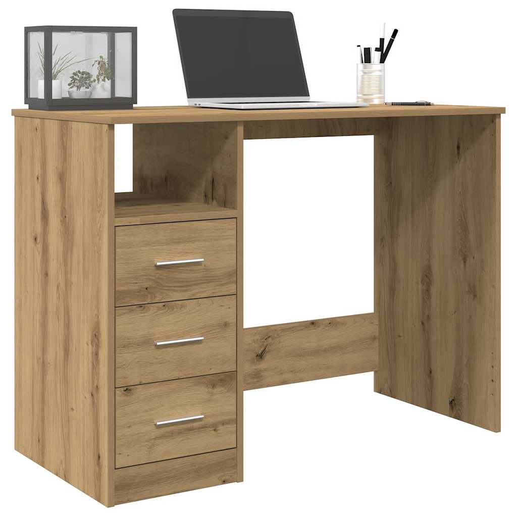 Bureau chêne artisanal 102x50x76 cm bois d'ingénierie - XIOS