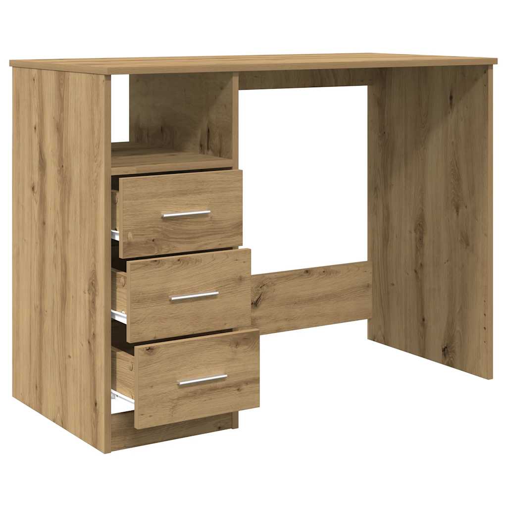 Bureau chêne artisanal 102x50x76 cm bois d'ingénierie - XIOS