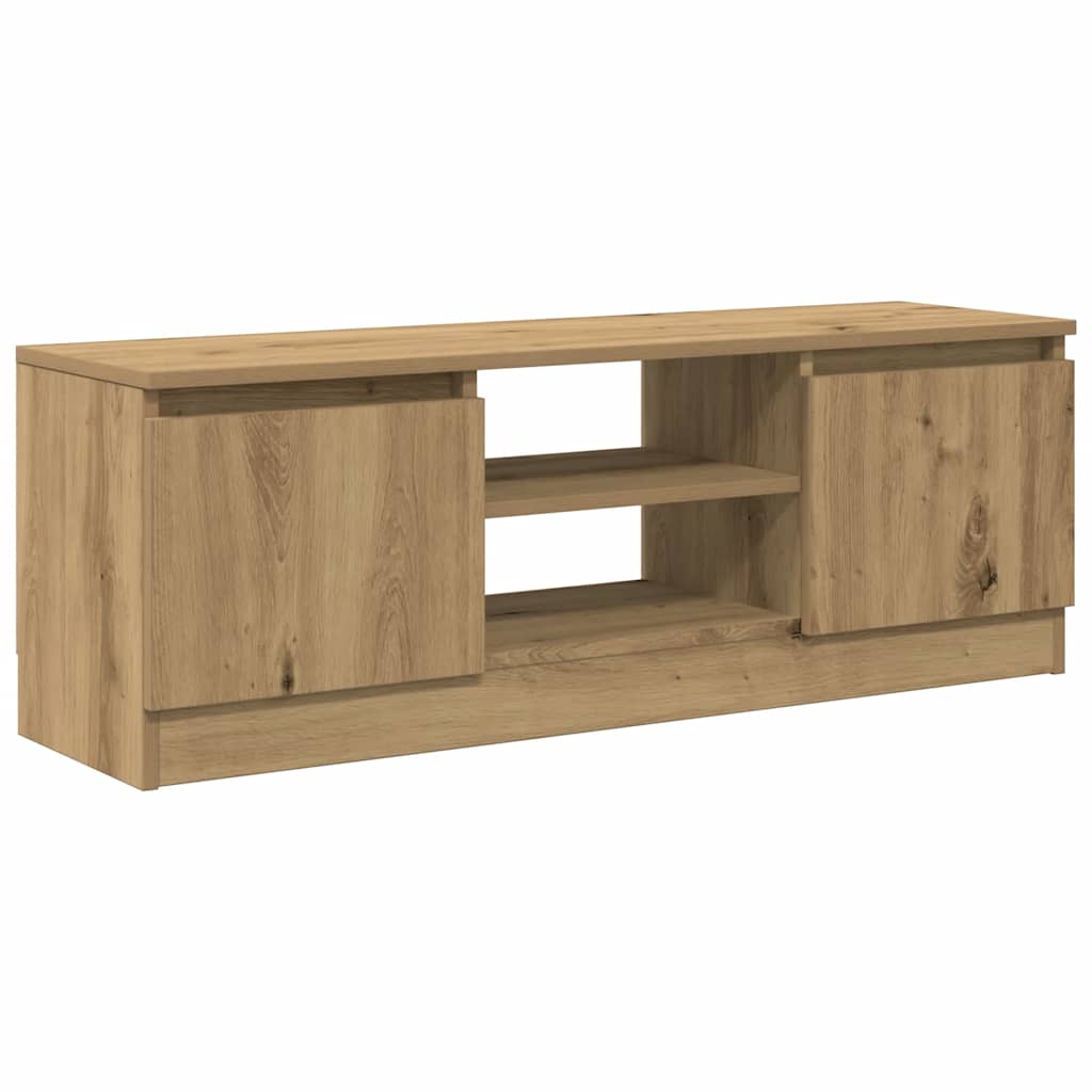 Meuble TV chêne artisanal 102x30x36 cm bois d'ingénierie - XIOS