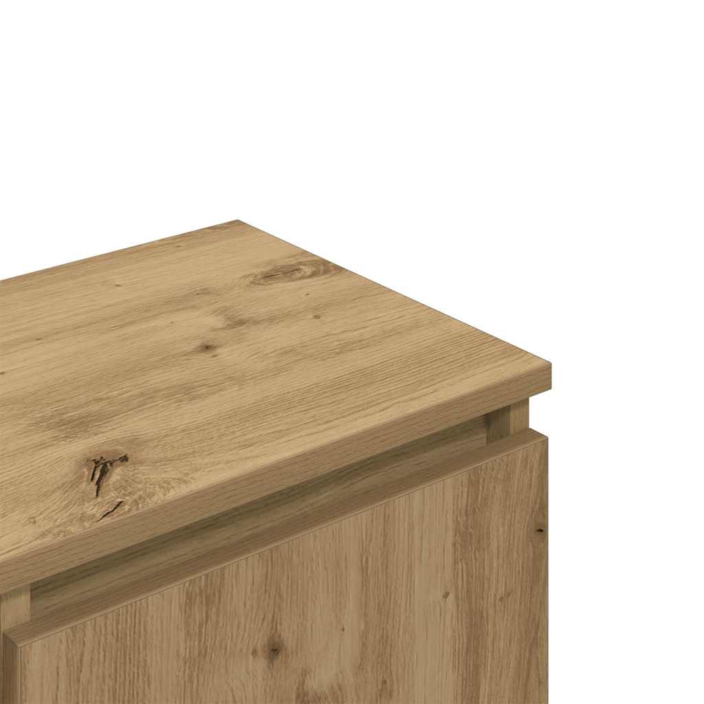 Meuble TV chêne artisanal 102x30x36 cm bois d'ingénierie - XIOS