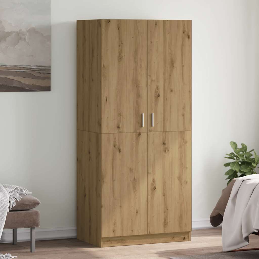 Garde-robe chêne artisanal 80x52x180 cm bois d'ingénierie - XIOS