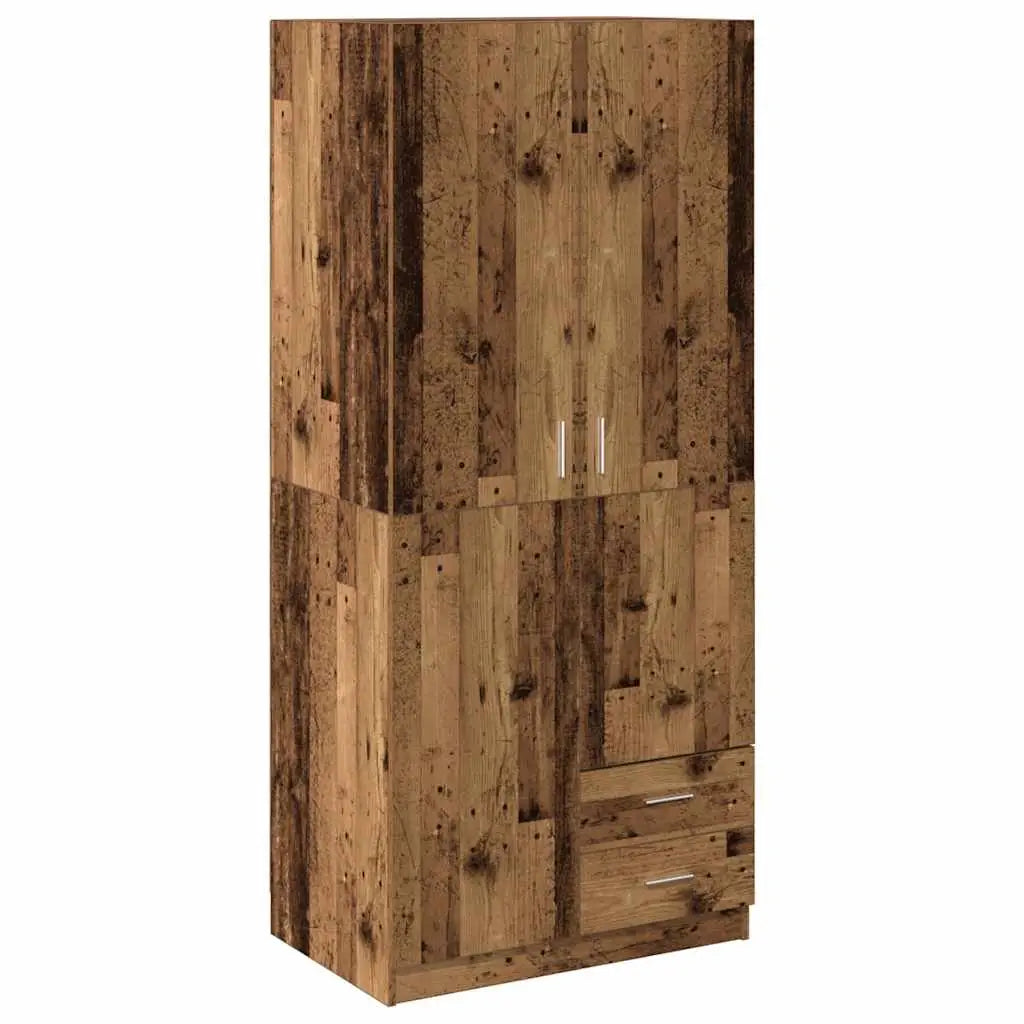 Garde-robe vieux bois 80x52x180 cm bois d’ingénierie - XIOS