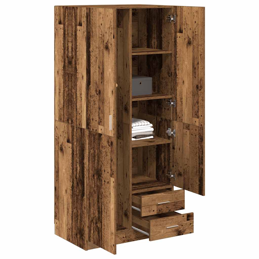 Garde-robe vieux bois 80x52x180 cm bois d'ingénierie - XIOS