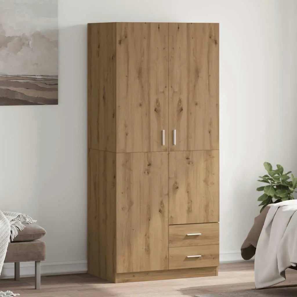Garde-robe chêne artisanal 80x52x180 cm bois d’ingénierie - XIOS