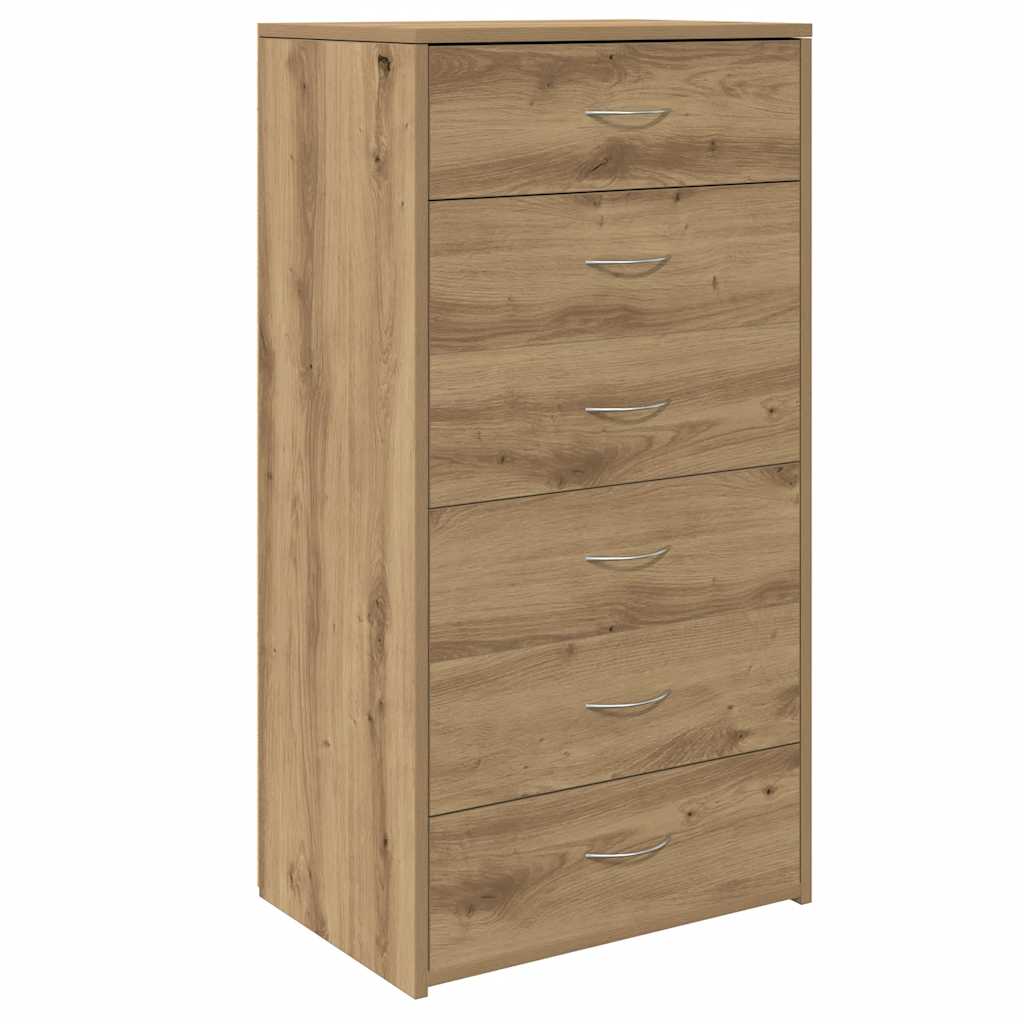 Buffet avec 6 tiroirs chêne artisanal bois d'ingénierie - XIOS