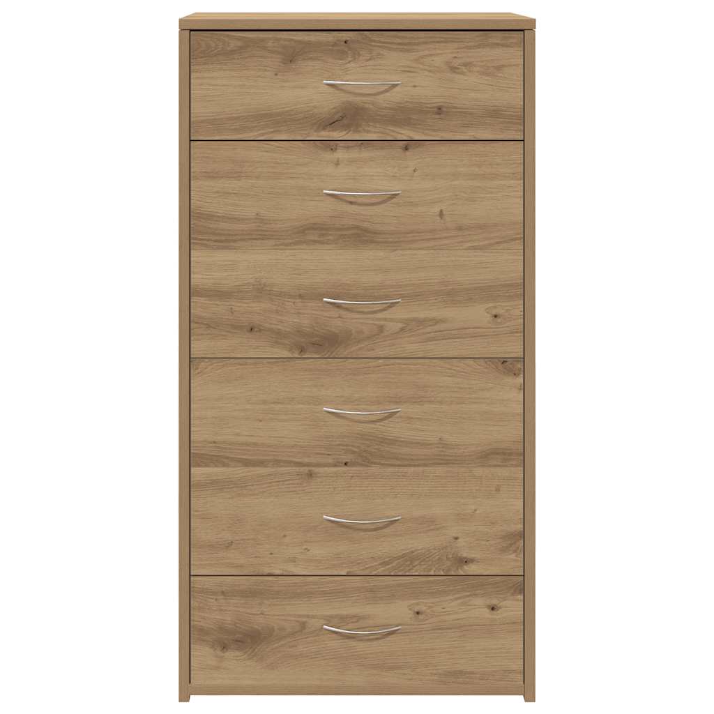 Buffet avec 6 tiroirs chêne artisanal bois d'ingénierie - XIOS