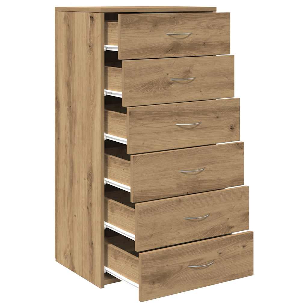 Buffet avec 6 tiroirs chêne artisanal bois d'ingénierie - XIOS