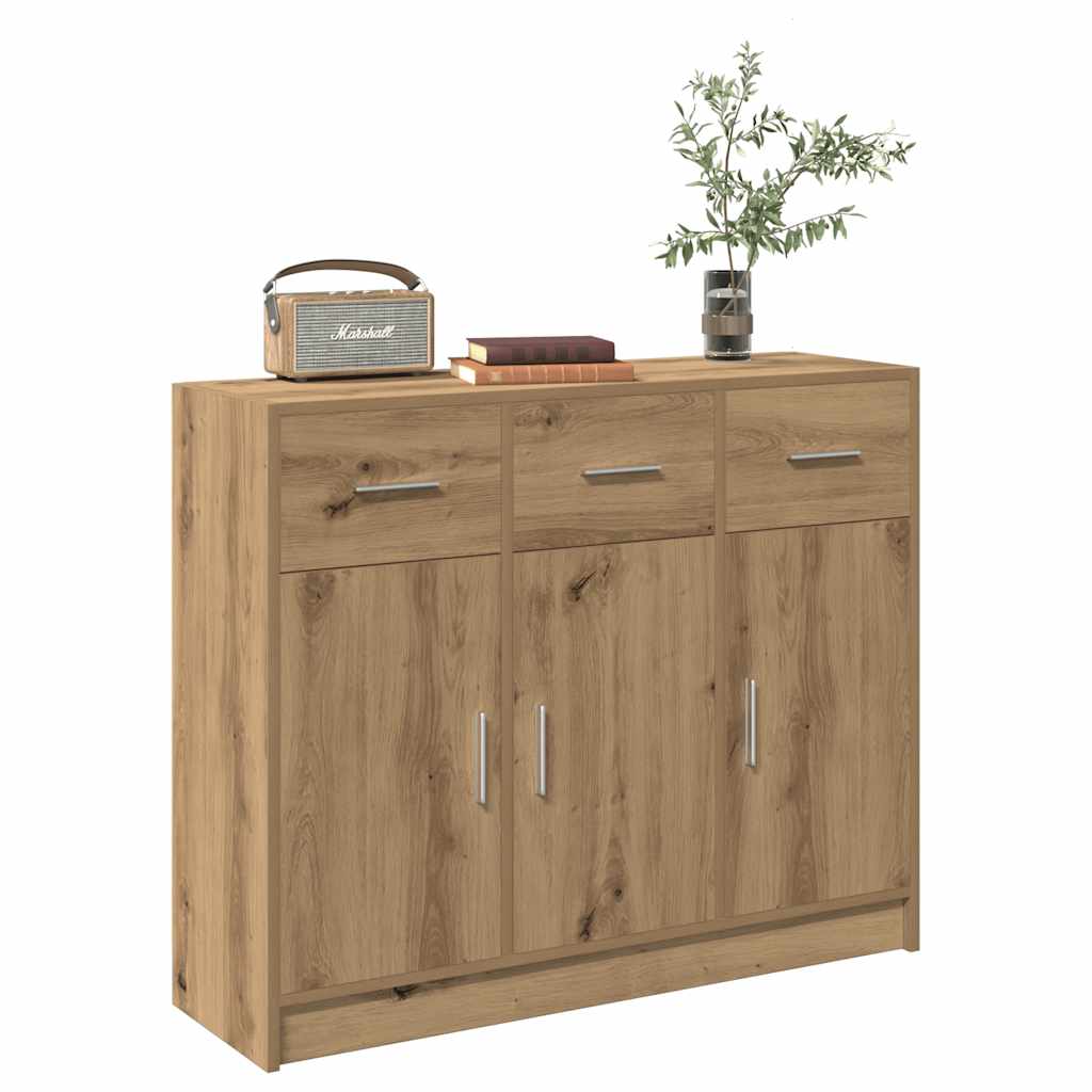 Buffet chêne artisanal 91x28x75 cm bois d'ingénierie - XIOS