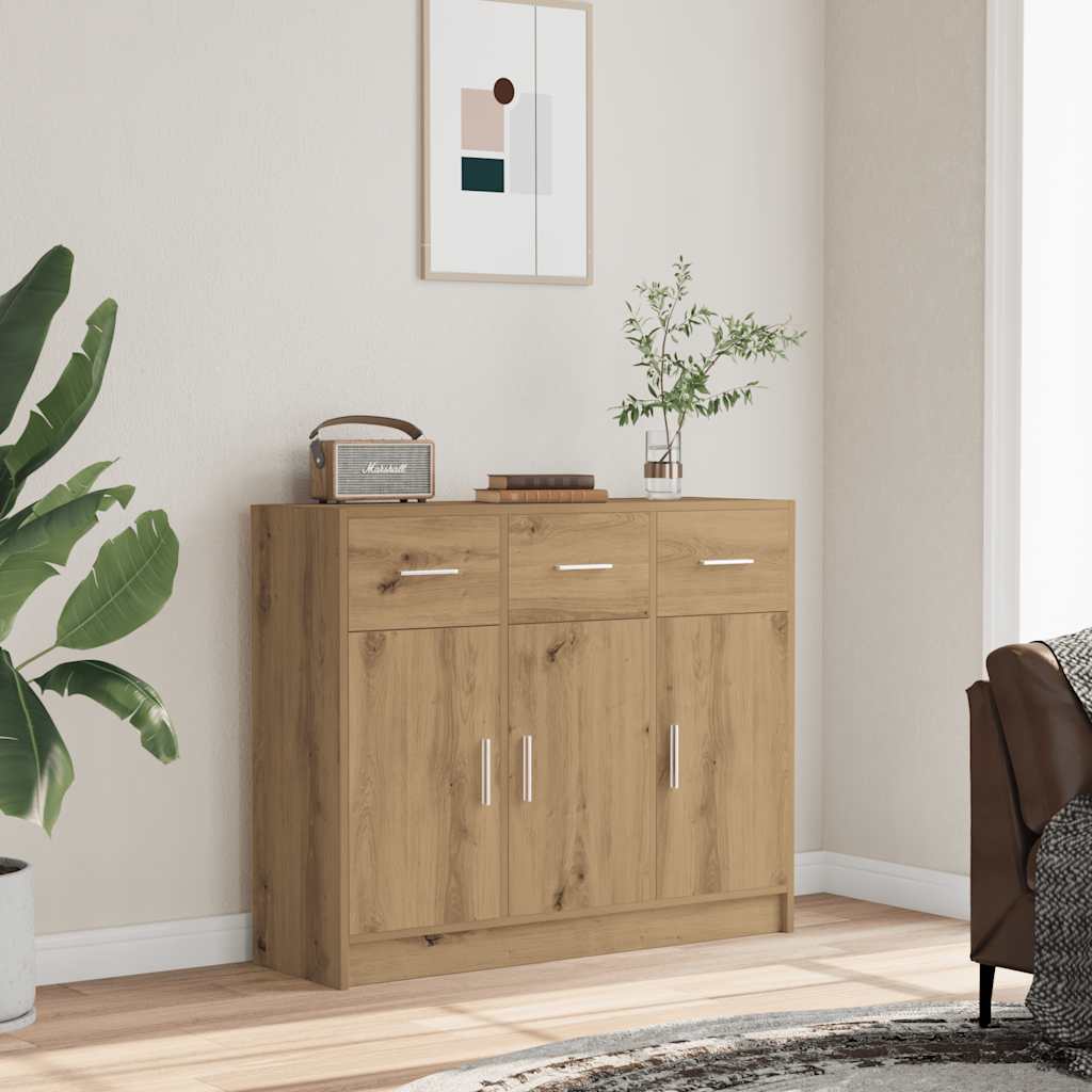 Buffet chêne artisanal 91x28x75 cm bois d'ingénierie - XIOS