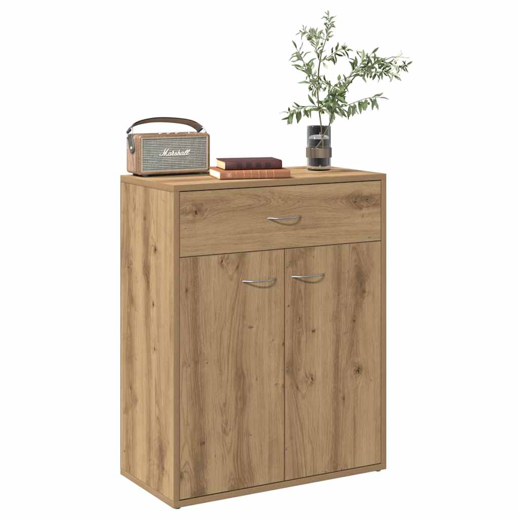Buffet chêne artisanal 60x30x75 cm bois d'ingénierie