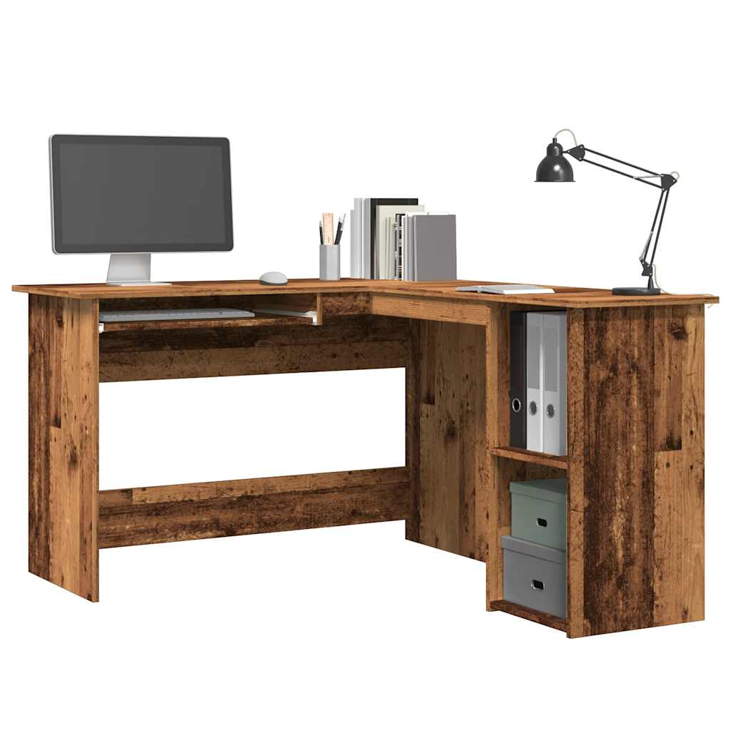 Bureau d'angle vieux bois 120x140x75 cm bois d'ingénierie - XIOS