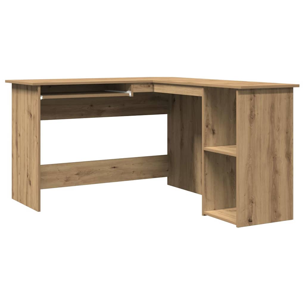 Bureau d'angle chêne artisanal 120x140x75 cm bois d'ingénierie - XIOS