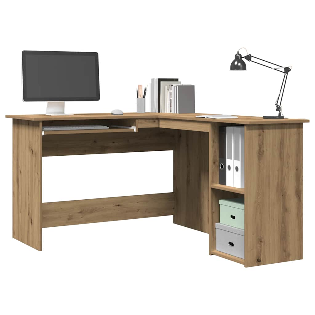 Bureau d'angle chêne artisanal 120x140x75 cm bois d'ingénierie - XIOS