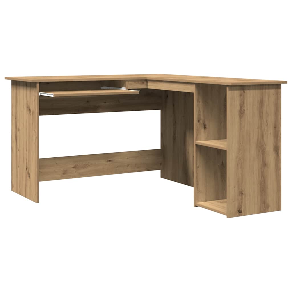 Bureau d'angle chêne artisanal 120x140x75 cm bois d'ingénierie - XIOS