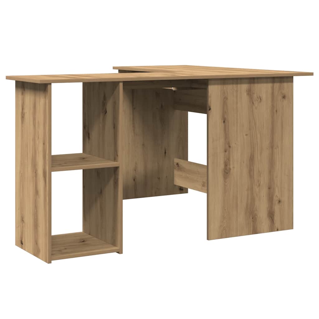 Bureau d'angle chêne artisanal 120x140x75 cm bois d'ingénierie - XIOS