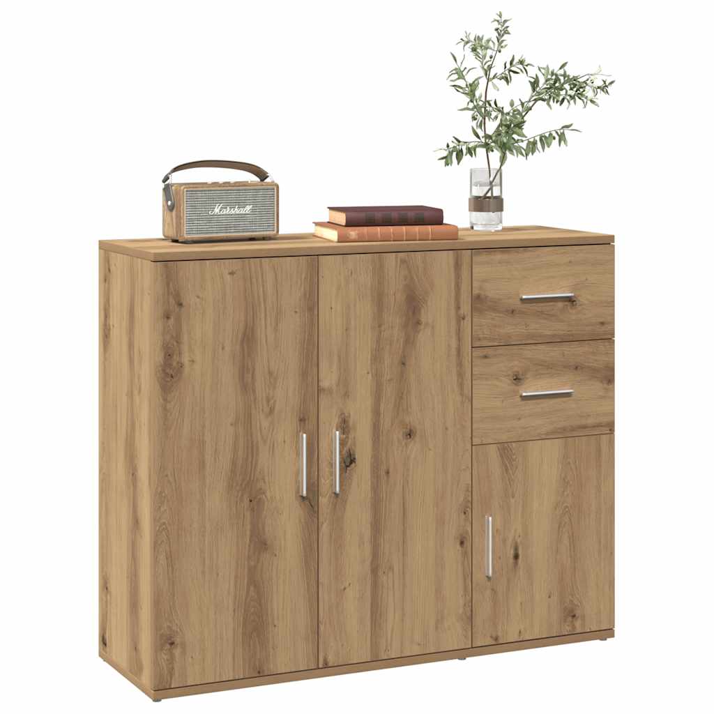 Buffet chêne artisanal 91x29,5x75 cm bois d'ingénierie - XIOS