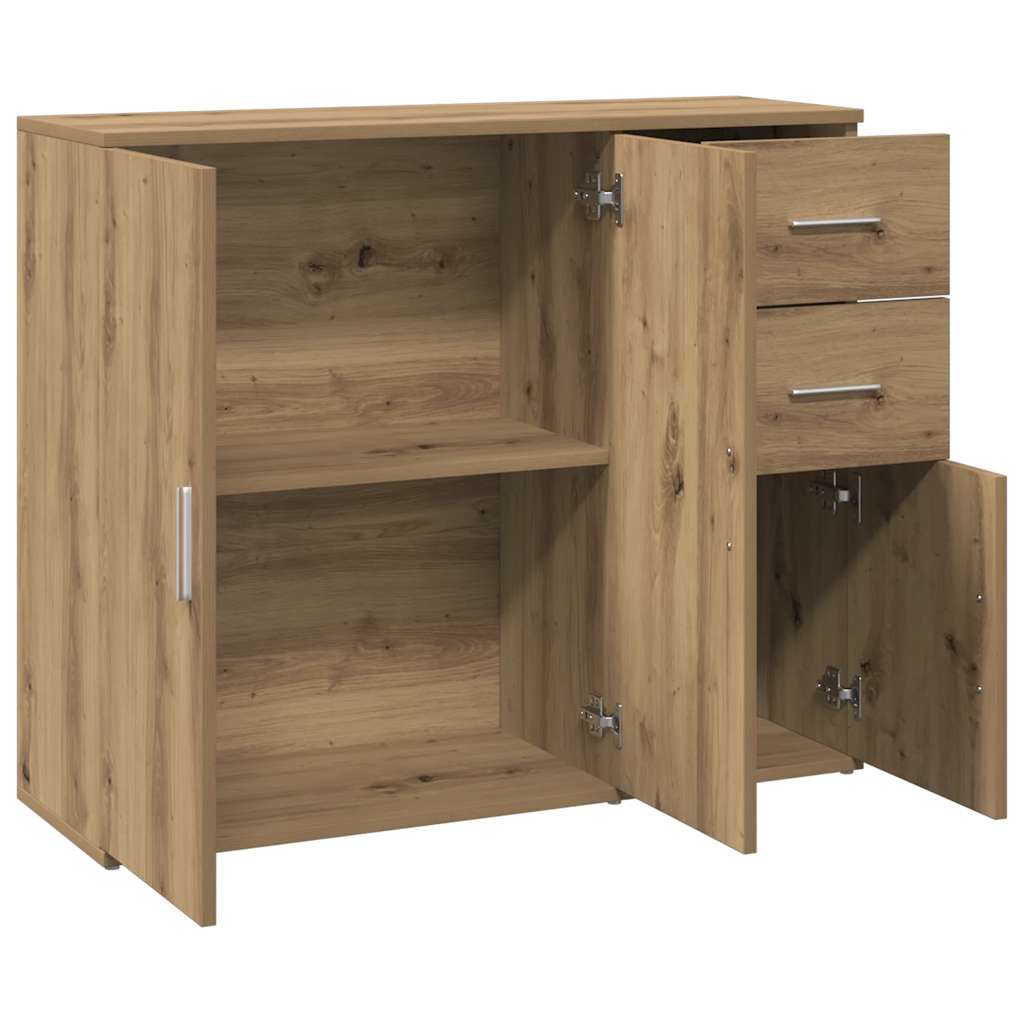 Buffet chêne artisanal 91x29,5x75 cm bois d'ingénierie - XIOS