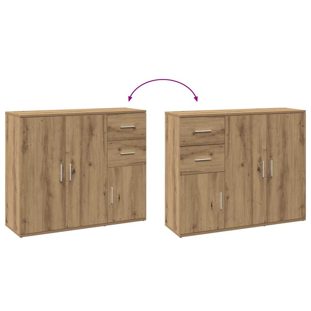 Buffet chêne artisanal 91x29,5x75 cm bois d'ingénierie - XIOS