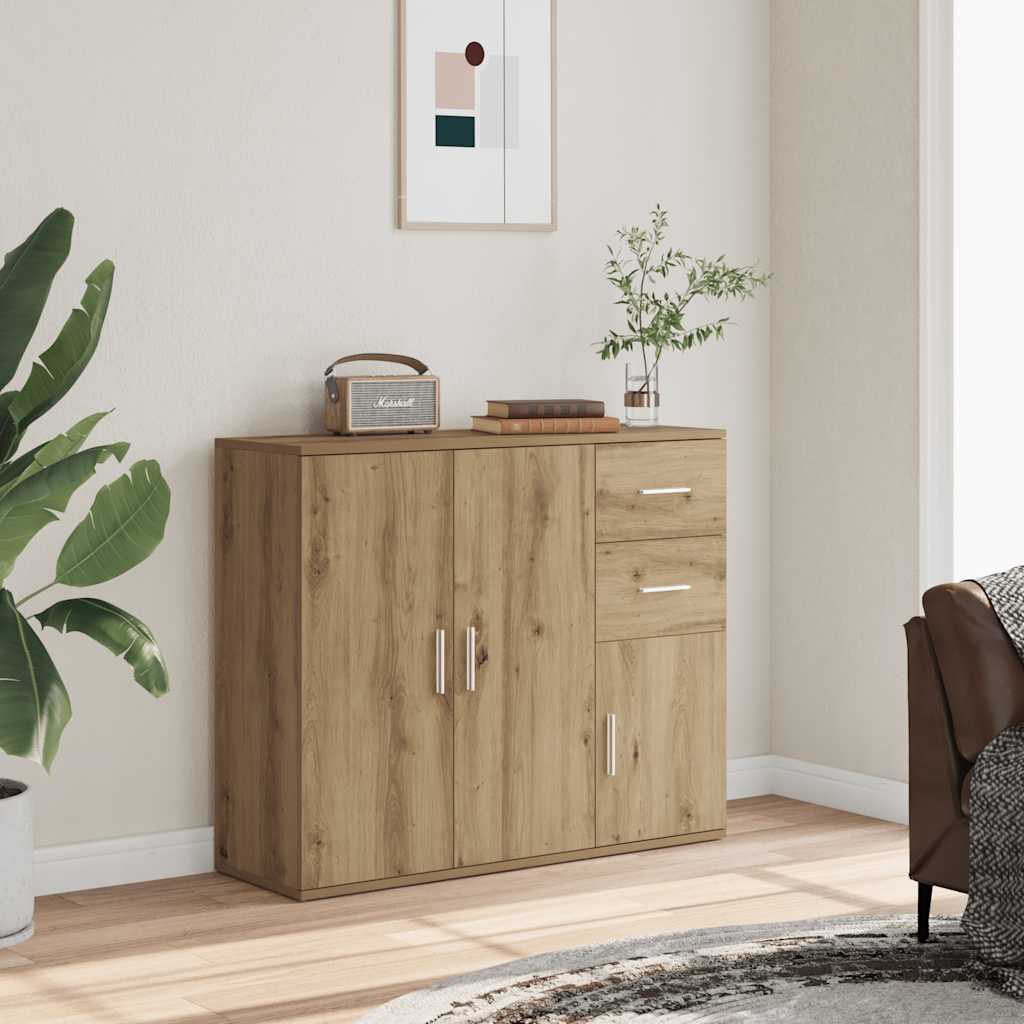 Buffet chêne artisanal 91x29,5x75 cm bois d'ingénierie - XIOS