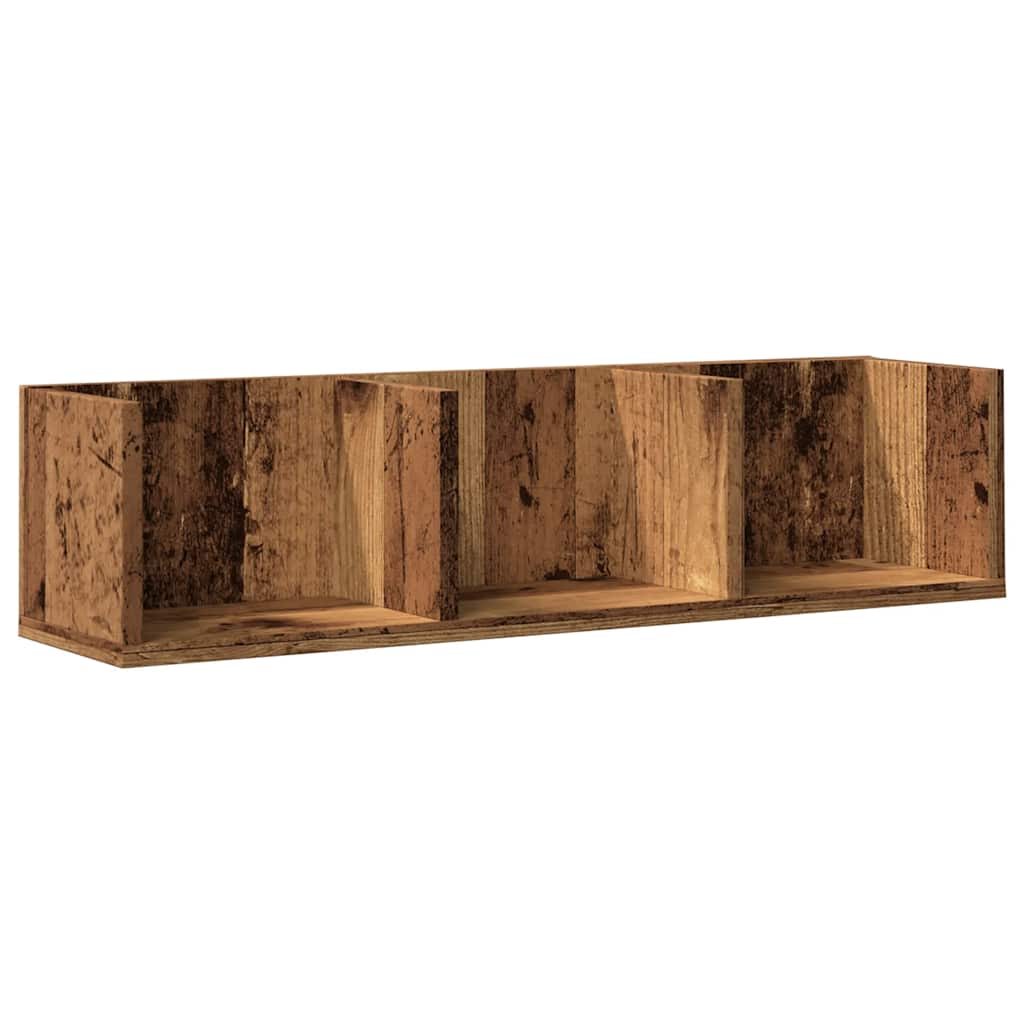 Étagère murale à CD vieux bois 75x18x18 cm bois d'ingénierie - XIOS