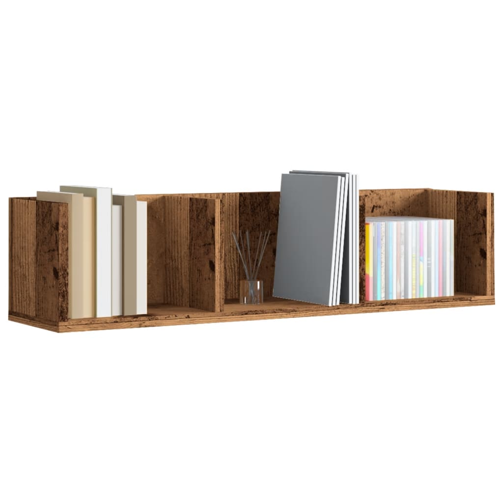 Étagère murale à CD vieux bois 75x18x18 cm bois d'ingénierie - XIOS