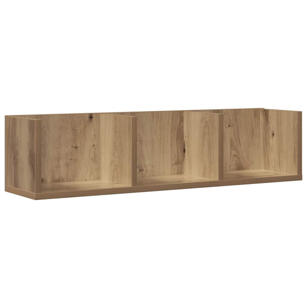 Étagère murale à CD chêne artisanal 75x18x18 cm bois ingénierie - XIOS