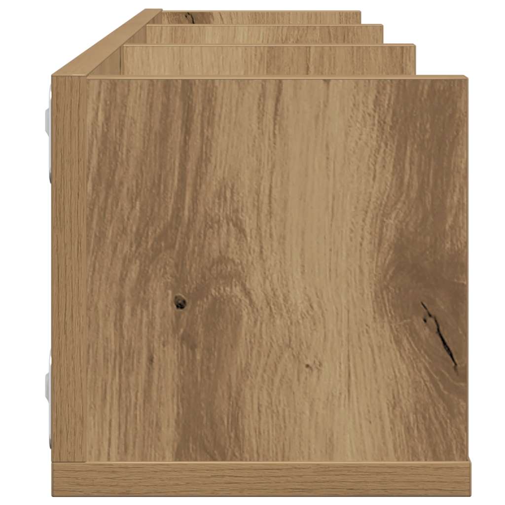 Étagère murale à CD chêne artisanal 75x18x18 cm bois ingénierie - XIOS