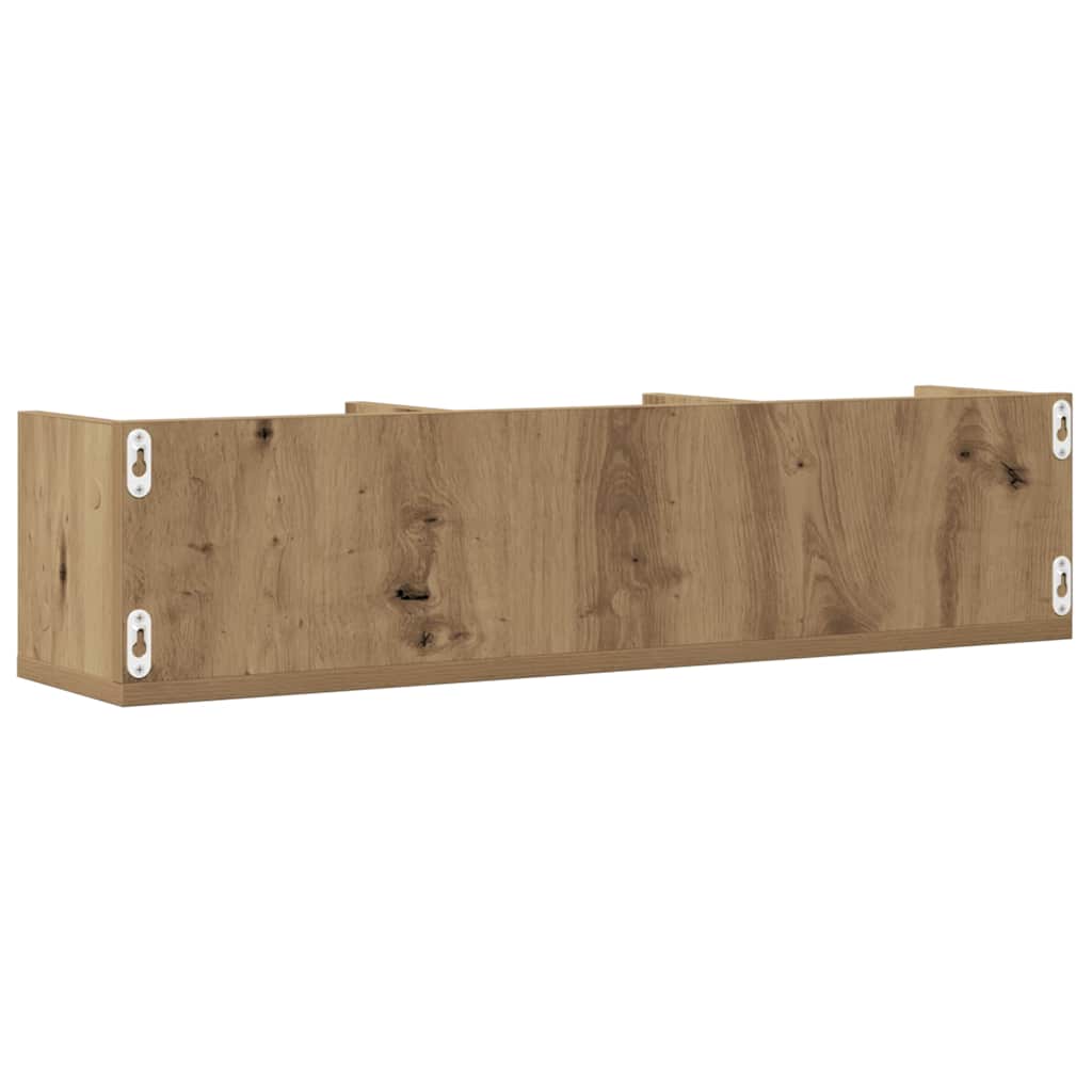 Étagère murale à CD chêne artisanal 75x18x18 cm bois ingénierie - XIOS
