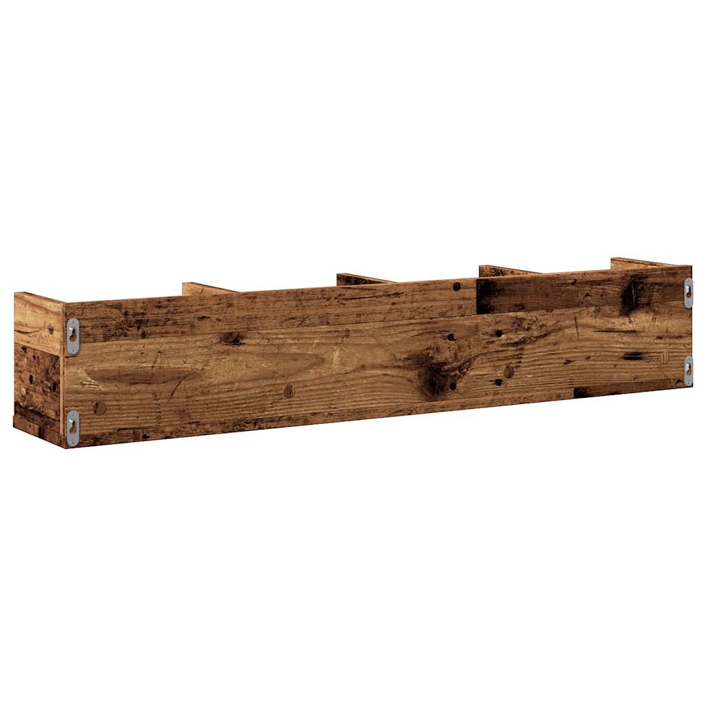 Étagère murale à CD vieux bois 100x18x18 cm bois d'ingénierie