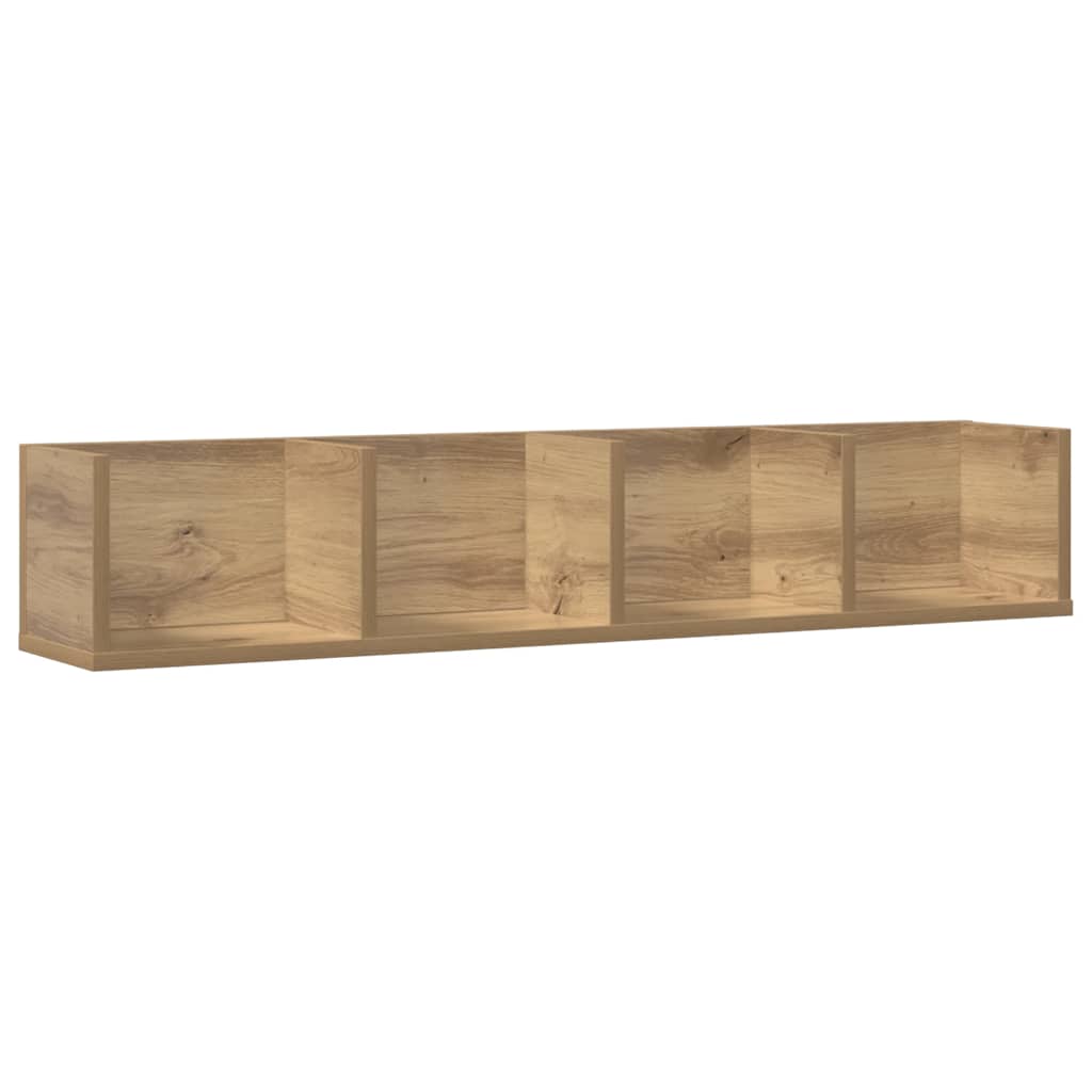 Étagère murale à CD chêne artisanal 100x18x18cm bois ingénierie - XIOS