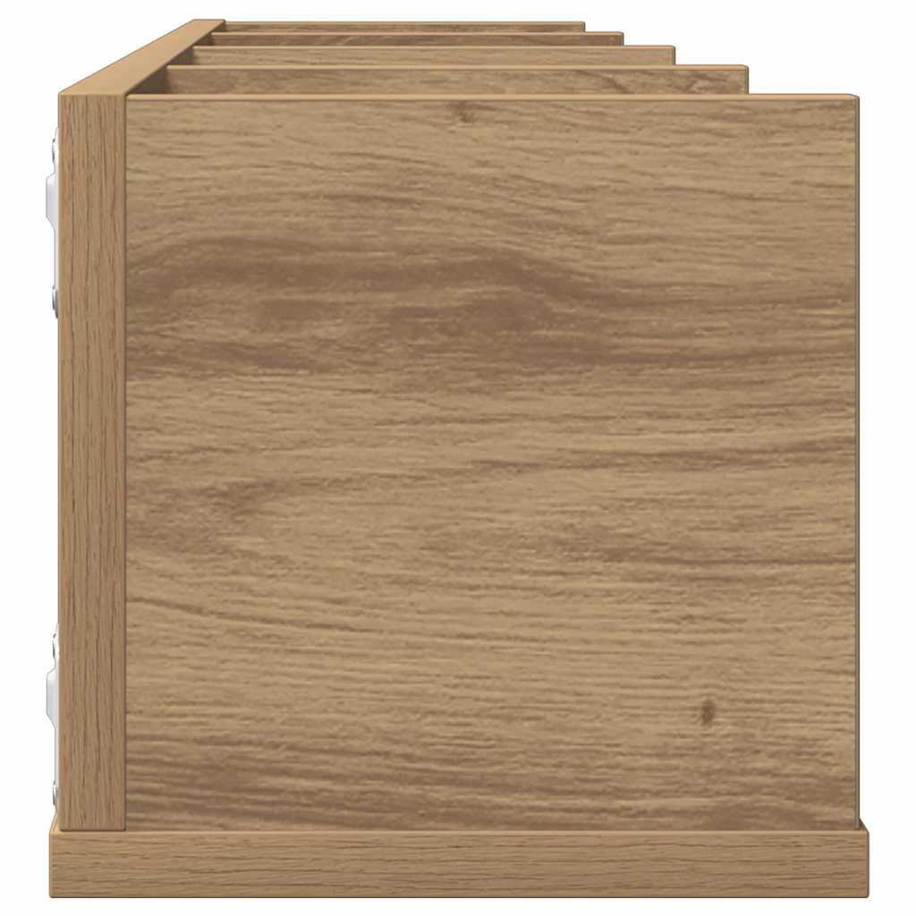 Étagère murale à CD chêne artisanal 100x18x18cm bois ingénierie - XIOS