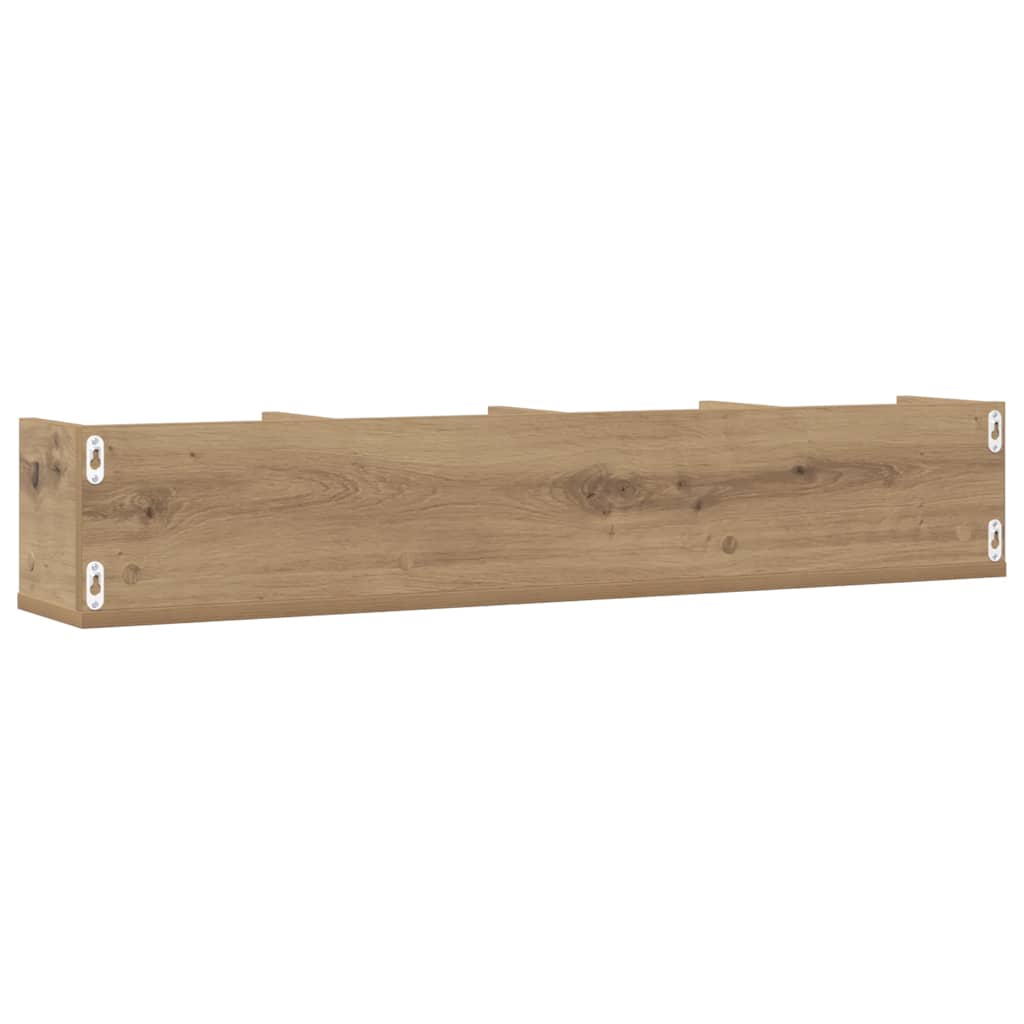Étagère murale à CD chêne artisanal 100x18x18cm bois ingénierie - XIOS