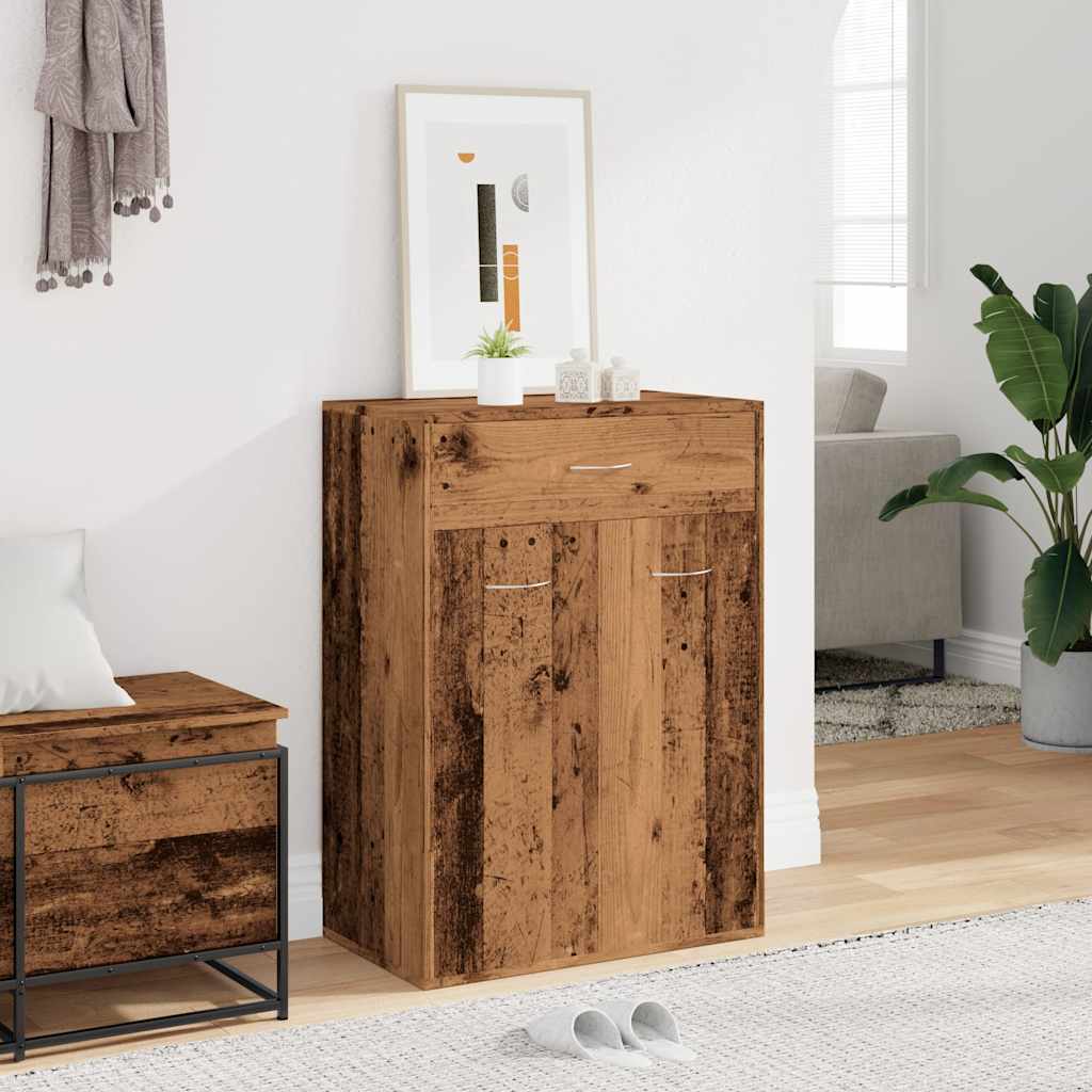 Armoire à chaussures vieux bois 60x35x84 cm bois d'ingénierie - XIOS