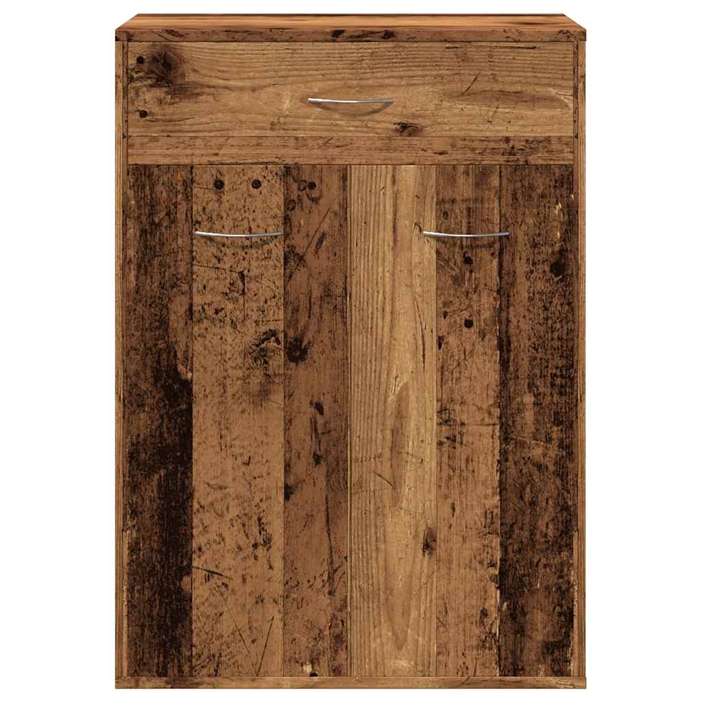 Armoire à chaussures vieux bois 60x35x84 cm bois d'ingénierie - XIOS