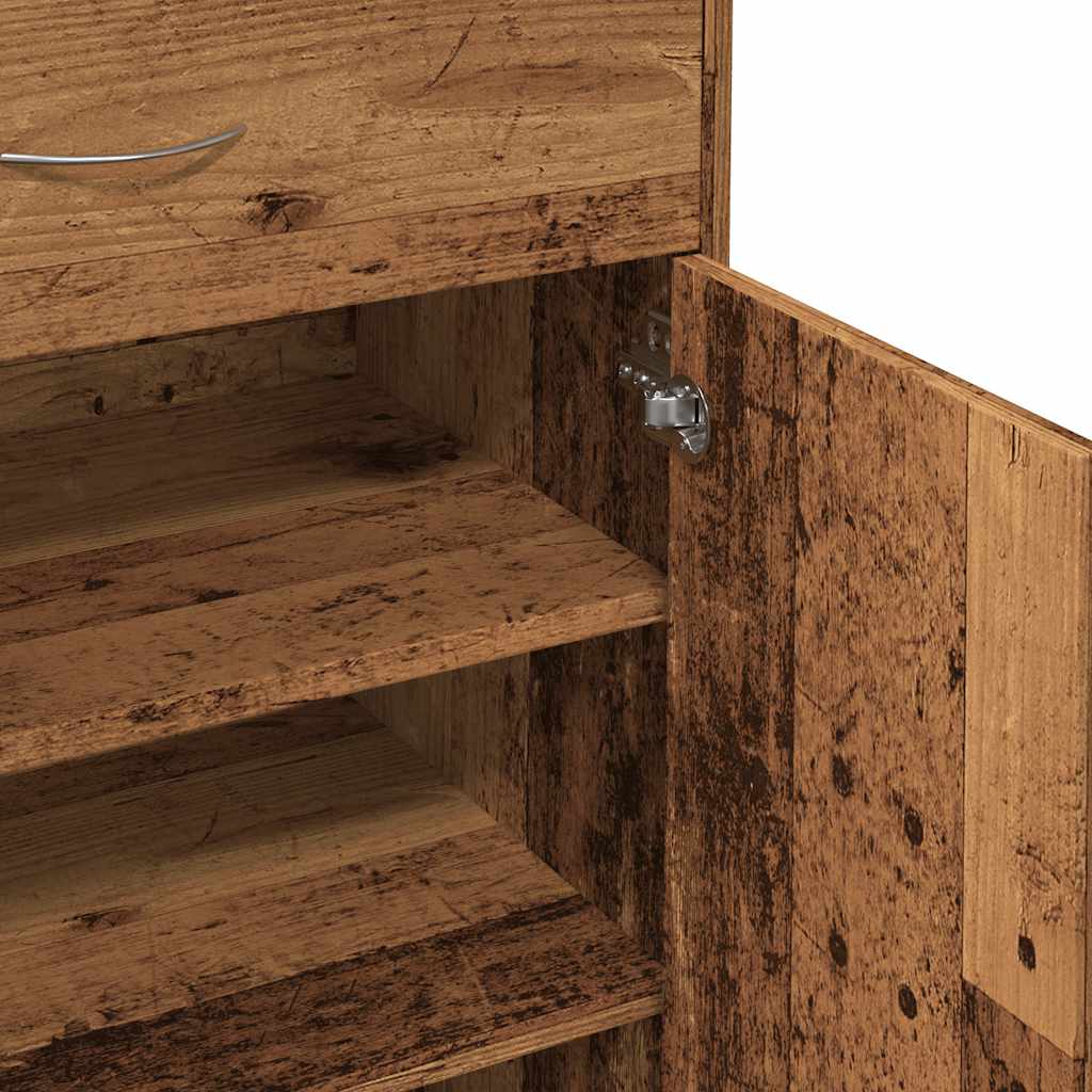 Armoire à chaussures vieux bois 60x35x84 cm bois d'ingénierie - XIOS