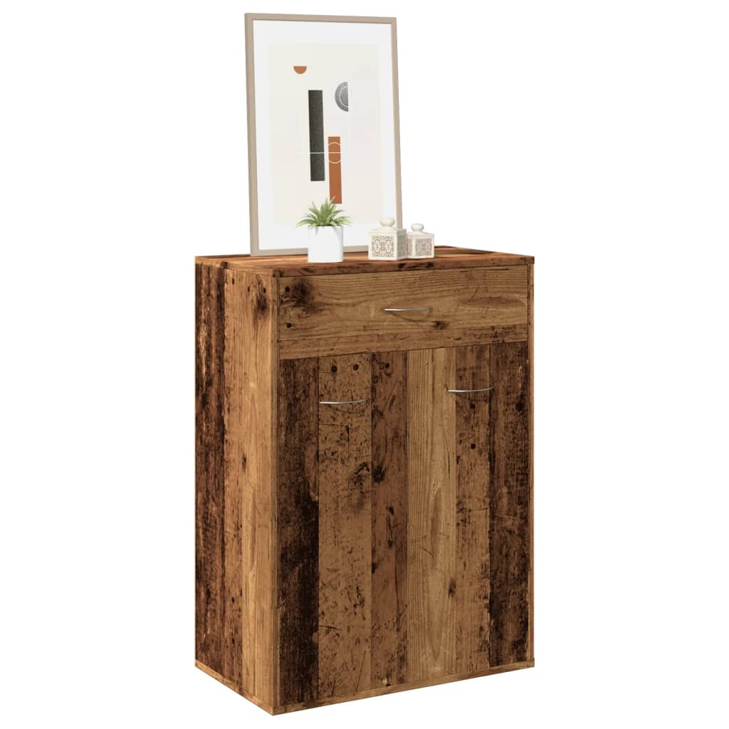 Armoire à chaussures vieux bois 60x35x84 cm bois d'ingénierie - XIOS
