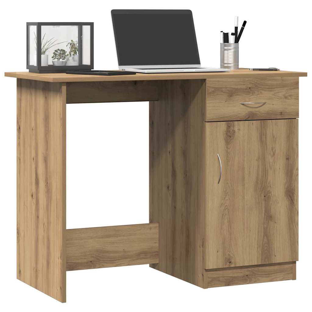 Bureau chêne artisanal 100x50x76 cm bois d'ingénierie - XIOS
